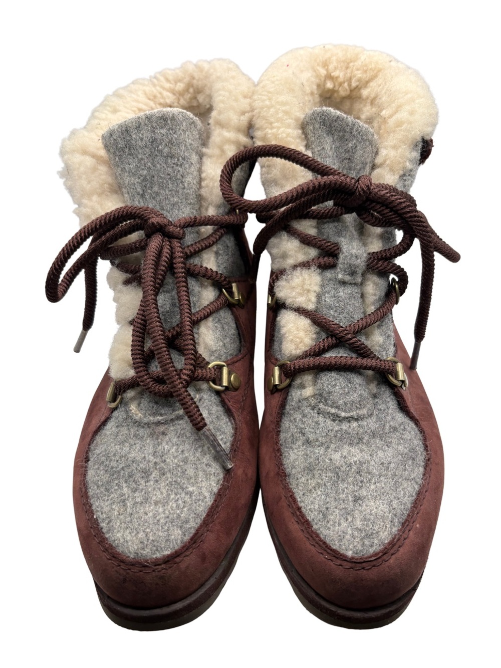 Sorel NL3287-908 Winter Boots Womens Size 8 Brown Leather Wool Sherpa Lined